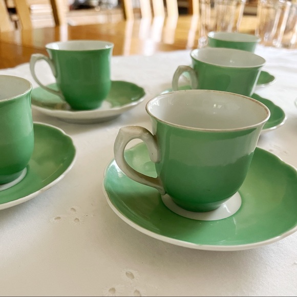 Vintage “Real” S. Paolo Brazil Porcelain Green Demitasse/Espresso Cup/Saucer, 6 - Picture 9 of 10
